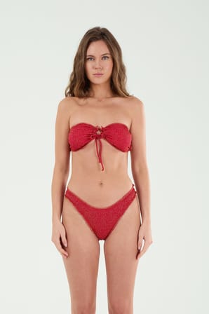 B21009 Sim Detaylı Straplez Bikini Takım