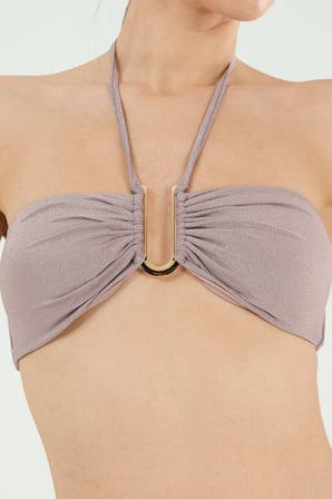 B21014 Orta Aksesuarlı Straplez Bikini Takım