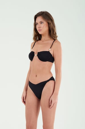 B21025 İnci Detaylı Straplez Bikini Takım