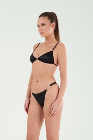 B21033 Saten Üçgen Bikini Takım