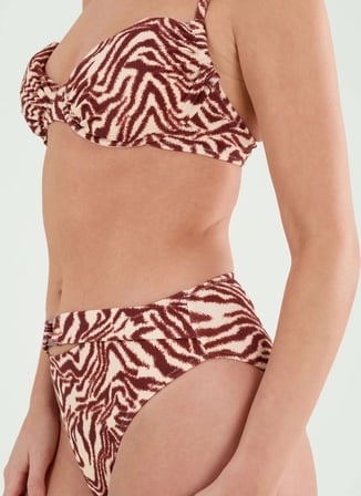 Louren Bordo Kadın Desenli Bikini Takım B21055