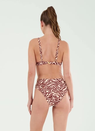 Louren Bordo Kadın Desenli Bikini Takım B21055