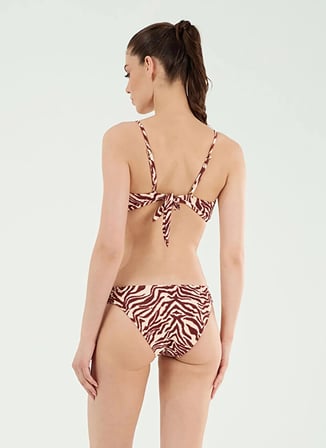 Louren Bordo Kadın Desenli Bikini Takım B21057