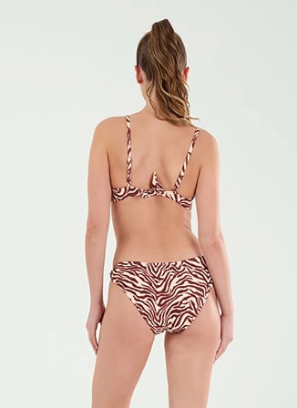 Louren Bordo Kadın Desenli Bikini Takım B21058