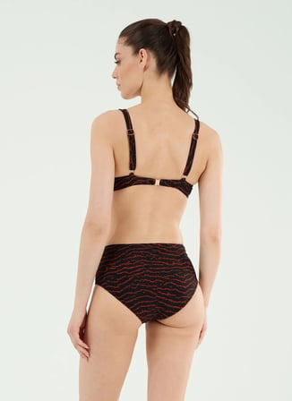 Louren Siyah Kadın Desenli Bikini Takım B21071