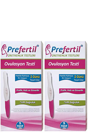 Prefertil Ovulasyon/Yumurtlama Testi - [ 2 Kutu = 10 Test ]