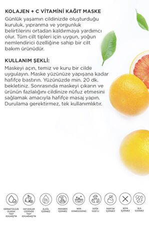 Derminix Kolajen + C Vitamini Kağıt Maske