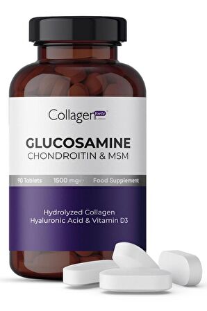 Glucosamine, Chondroitin & Msm, Hidrolize Kolajen, Hyalüronik Asit Ve Vitamin D3, 90 Tablet