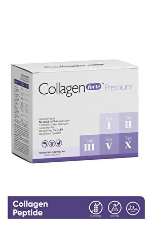 Premium 5 Tip Kolajen, Hyalüronik Asit, Çinko, Selenyum & Vitamin C, 90 Tablet