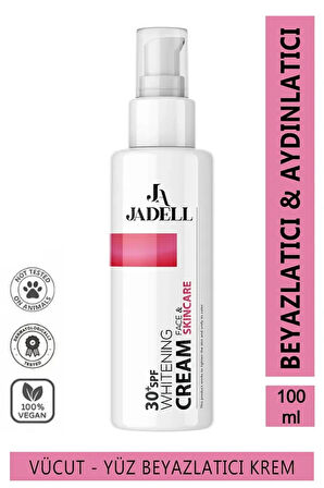 JADELL Genital Bölge Beyazlatıcı Cilt Beyazlatıcı Krem Aydınlatıcı Onarıcı Vegan FACE ve SKINCARE Koltuk Altı Diz Dirsek Kararma Karşıtı 30+SPF