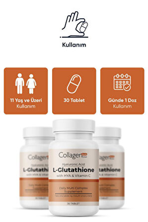 L-Glutathione, Hyalüronik Asit & Vitamin C