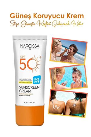 Narcissa Yüksek Koruyucu, Leke Karşıtı Güneş Kremi 50 SPF+ Waterproof UVA + UVB 50 ML