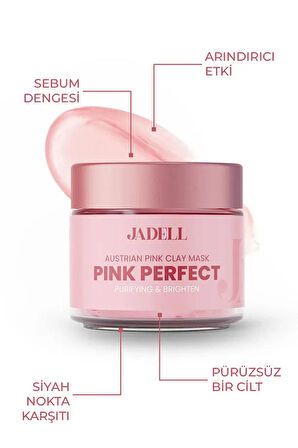 JADELL Pembe Kil Maskesi, ve Siyah Nokta Karşıtı, Aydınlatıcı ve Arındırıcı Gözenek Sıkılaştırıcı Sebum Denge Sağlayıcı Maske, 100ml