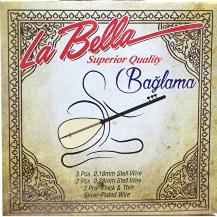 La Bella Strings SBH-18 0,18 Kısa Sap Bağlama Takım Tel