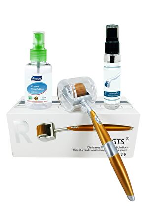 Zgts Gold Line Dermaroller 0.50mm Titanyum 192 İğneli Saç Yüz Cilt İçin Derma Roller