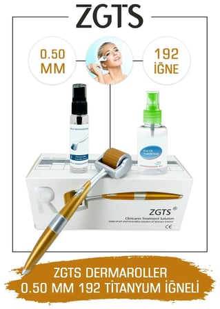 Zgts Dermaroller - 0.50 mm Ölçü - 192 Titanyum İğneli - Saç Sakal Yüz ve Cilt Bakım Derma Roller