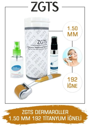 Zgts Dermaroller - 1.50 mm Ölçü - 192 Titanyum İğneli - Saç Sakal Yüz ve Cilt Bakım Derma Roller