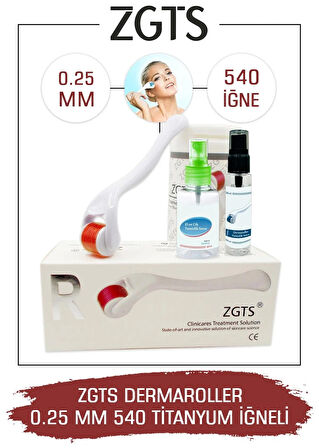 Zgts Dermaroller 0.25 Mm Titanyum 540 Iğneli Derma Roller