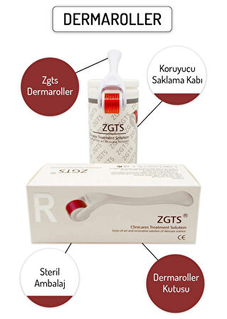 Zgts Dermaroller 0.25 Mm Titanyum 540 Iğneli Derma Roller