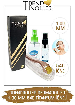 Trendroller Dermaroller 1.00mm Titanyum 540 Iğne Orijinal Derma Roller