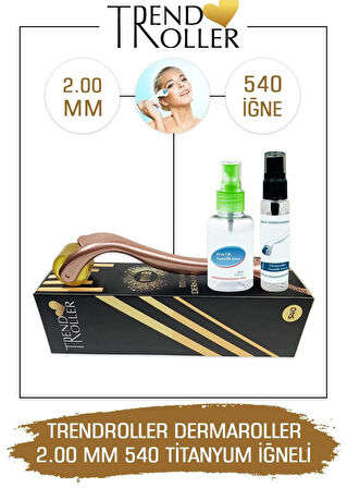 Trendroller Dermaroller 2.00mm Titanyum 540 Iğne Orijinal Derma Roller
