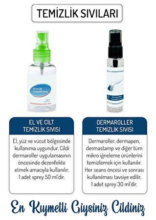 Dermablue 3in1 Dermaroller Değiştirilebilir 3 Başlıklı Titanyum Iğneli Derma Roller Seti