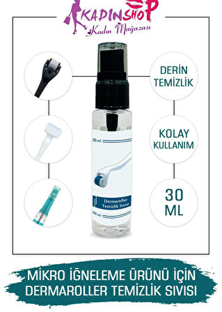 Kadınshop Dermaroller Temizlik Sıvısı Dermapen Dermastamp Dermaroller Için Temizleyici Dezenfekte Sprey 30 ml