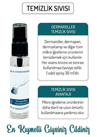 Kadınshop Dermaroller Temizlik Sıvısı Dermapen Dermastamp Dermaroller Için Temizleyici Dezenfekte Sprey 30 ml