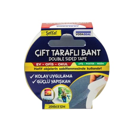 Vodaseal Çift Taraflı Filmik Bant 25 mm 10 Metre