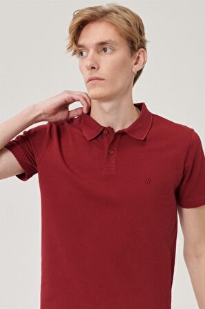 Wrangler Polo Yaka Bordo Erkek T-Shirt W211837800_Polo T-shirt