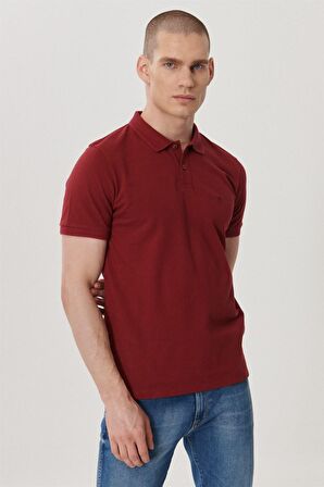 Wrangler Polo Yaka Bordo Erkek T-Shirt W211837800_Polo T-shirt