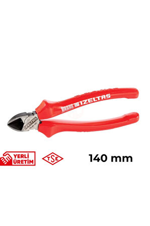 İzeltaş Yan Keski Opak Seri 140 mm Ergonomik Kaymaz Sağlam Tutuş Günlük ve Profesyonel Kullanım Elektrik Kablo Sıyırma Kesme Aleti