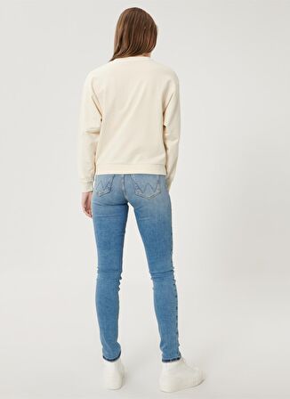 Wrangler W28KZM29B Yüksek Bel Dar Paça Skinny Fit Düz Açık Mavi Kadın Denim Pantolon