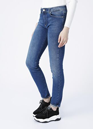 Wrangler W28LX785U  Slim Fit Düz Koyu Mavi Kadın Denim Pantolon