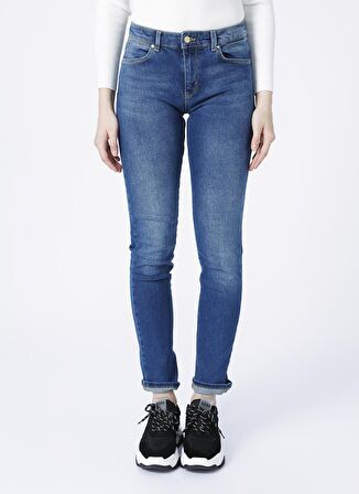 Wrangler W28LX785U  Slim Fit Düz Koyu Mavi Kadın Denim Pantolon