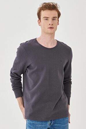 Regular Fit Normal Kesim %100 Pamuk Sıfır Yaka Sweatshirt