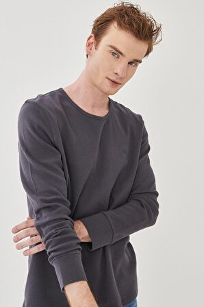 Regular Fit Normal Kesim %100 Pamuk Sıfır Yaka Sweatshirt