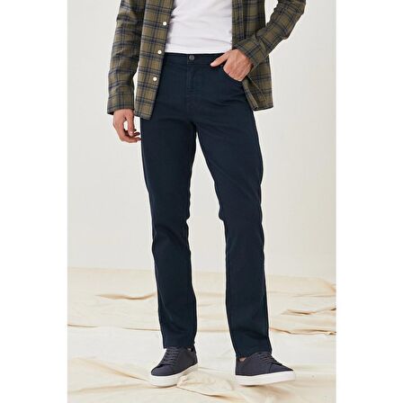 Texas Slim Fit Dar Kesim Normal Bel Lacivert Esnek Pantolon
