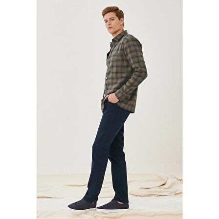 Texas Slim Fit Dar Kesim Normal Bel Lacivert Esnek Pantolon