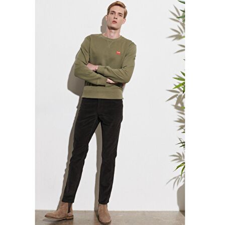 Texas Slim Fit Dar Kesim Normal Bel Yeşil Esnek Pantolon