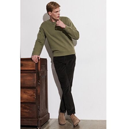 Texas Slim Fit Dar Kesim Normal Bel Yeşil Esnek Pantolon