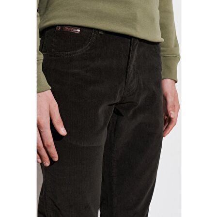 Texas Slim Fit Dar Kesim Normal Bel Yeşil Esnek Pantolon