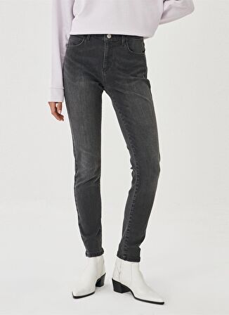 Wrangler W28Klb93O  Normal Bel Skinny Fit  Gri Kadın Denim Pantolon