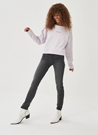 Wrangler W28Klb93O  Normal Bel Skinny Fit  Gri Kadın Denim Pantolon