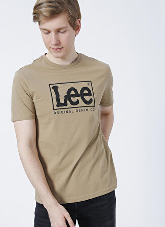 Lee O Yaka Baskılı Bej Erkek T-Shirt L68TYS56