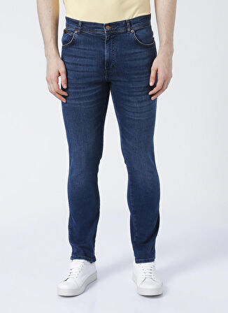 Texas Slim Fit Dar Kesim Normal Bel Koyu Mavi Esnek Jean Kot Pantolon