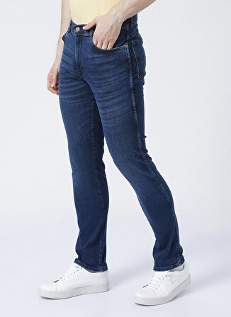 Texas Slim Fit Dar Kesim Normal Bel Koyu Mavi Esnek Jean Kot Pantolon