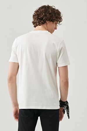 Lee Sıfır Yaka Regular Fit Ekru Erkek T-Shirt L68TYSMK