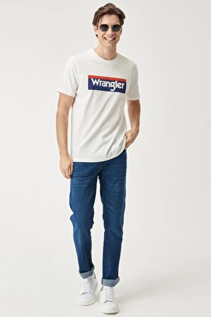 Wrangler Sıfır Yaka Regular Fit Ekru Erkek T-Shirt W7H4D3737