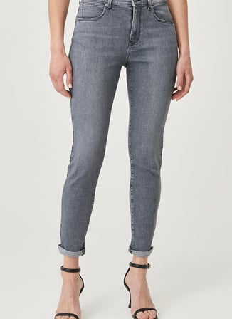 Wrangler Yüksek Bel Skinny Fit Gri Kadın Denim Pantolon W27HDH41N